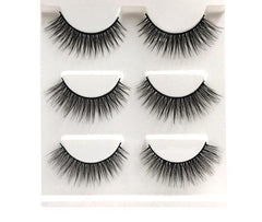 3 pairs natural  3d mink lashes